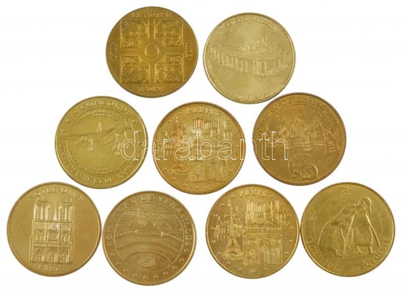 Franciaország 2000-2016. 'Monnaie de Paris' kétoldalas fém turista emlékérem (34mm) (8xklf) + Réunion DN kétoldalas fém turistaérem (34mm) T:1-,2 France 2000-2016. 'Monnaie de Paris' two-sided metal tourist medallion (34mm) (8xdiff) +