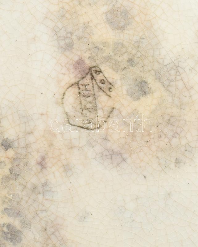 2 db mázas kerámia fali dísztányér, jelzettek (az egyik Telkibánya), sérülésekkel, hibákkal, d: 23,5 cm - Image 2