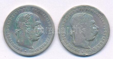 Ausztria 1894-1898. 1K Ag (2xklf) 'Ferenc József' T:3 patina, karc, ph Austria 1894-1898. 1 Corona Ag (2xdiff) 'Franz Joseph' C:F patina, scratch, edge error Krause KM#2804