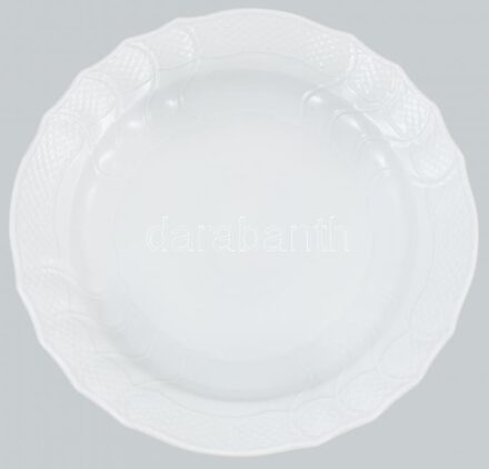 Herendi nagyméretű salátás tál. Fehér mázas, alján a jelzés lereszelve, egyébként hibátlan, d: 35 cm