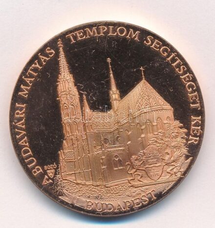 Bozó Gyula (1913-2004) 1994. 'A Budavári Mátyás-templom segítséget kér / Bomba merénylet 1994. Júl. 23.' kétoldalas bronz emlékérem (42,5mm) T:1