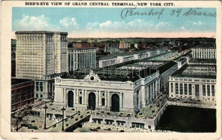 New York, Bird's-Eye View of Grand Central Terminal, railway station (EB)