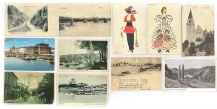 Kb. 100 db főleg RÉGI történelmi magyar és külföldi város és motívum képeslap vegyes minőségben / Cca. 100 mostly pre-1945 Hungarian and other town-view and motive postcards in mixed quality
