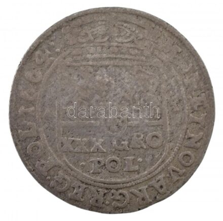 Lengyelország 1664. 30Gr Ag 'II.János Kázmér'(5,21g) T:2- patina Poland 1664. 30 Groszy Ag 'John II Casimir Vasa' (5,21g) C:VF patina