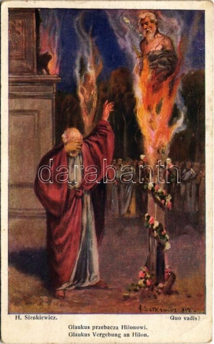 1918 Quo vadis? Glaukus Vergebung an Hilon / Glaukus przebacza Hilonowi. A.F.W. III. 221. s: H. Sienkiewicz (EK)