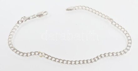 Ezüst(Ag) lapos anker bokalánc, jelzett, h: 21,5 cm, nettó: 4,5 g