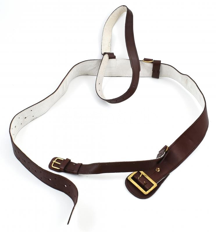 Román antantszíj, műbőr, réz csattal