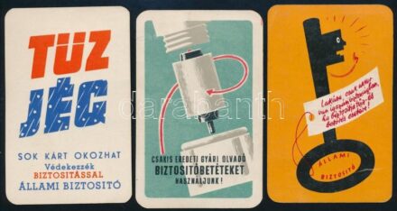 1959 Állami biztosító és más 3 db reklámos retro kártyanaptár