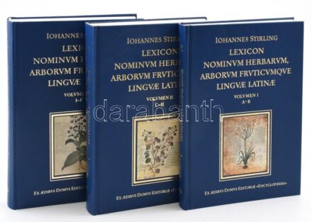 Iohannes Stirling: Lexikon nominum herbarum, arborum fruticumque linguae latinae. Volumen I-III. Ex fontibus Latinitatis ante saeculum XVII scriptis collegit et descriptionibus botanicis illustravit.4 kötetben teljes. Bp., 1995-1998,Enciklopédia