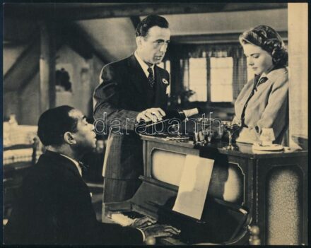 1972 Humphrey Bogart és Ingrid Bergman a 'Casablanca' c. amerikai filmben, werkfotó, 25x20 cm
