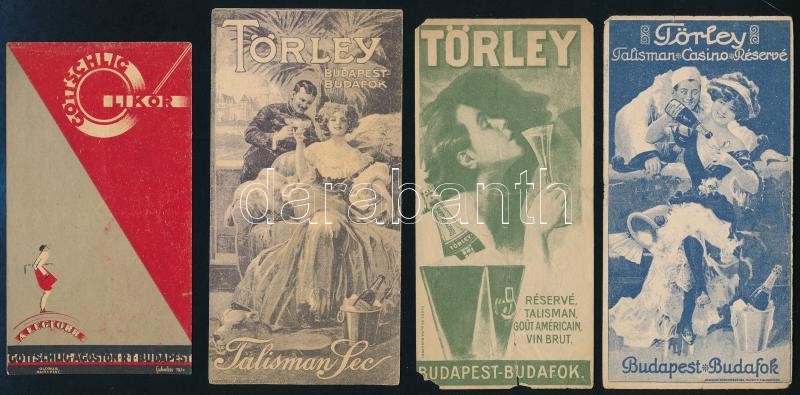 7 db vegyes számolócédula (Törley, Gottschlig, Schmoll), vegyes állapotban