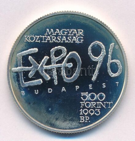 1993. 500Ft Ag 'Expo 96' kapszulában T:PP fo., ujjlenyomat Adamo EM131