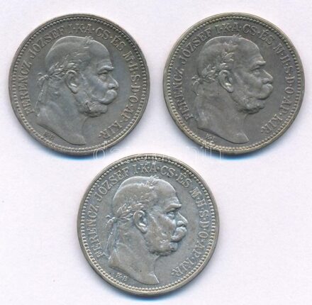 1915KB 1K Ag 'Ferenc József' (3x) T:2 patina Adamo K5.1