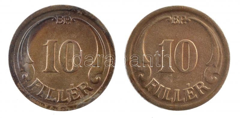 1940. 10f Fe + 1942. 10f Fe mindkettő sheradírozott T:2,1 Adamo P3.1