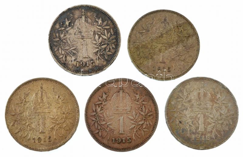 Ausztria 1915. 1K Ag 'Ferenc József' T:1-,2,2- patina Austria 1915. Corona Ag 'Franz Joseph' C:AU,XF,VF patina Krause KM# 2820
