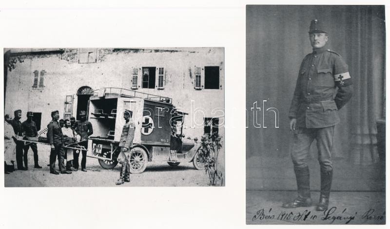 10 db MODERN katonai magyar vörös keresztes reprint lap / 10 modern Hungarian reprint Red Cross military cards - Image 2