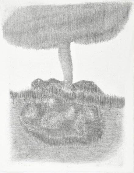 Kósza Sípos László (1943-1989): Kert. Litográfia, papír, jelzett, sorszámozott 11/20 46x36 cm
