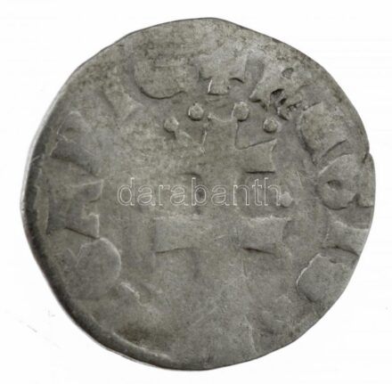 1373-1382 'szerecsenfejes' Denár Ag 'I. Nagy Lajos' kapszulában, tanúsítvánnyal (0,56g) T:2-,3 patina Huszár: 547., Unger I.: 432.a