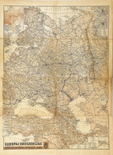 1942 Európai Oroszország, 1:5 000 000, kiadja: M. Kir. Honvéd Térképészeti Intézet, 69×63 cm