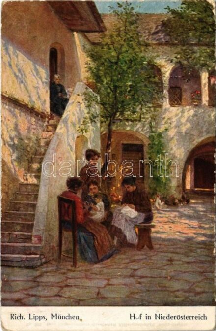 Hof in Niederösterreich / courtyard in Lower Austria, folklore s: Rich. Lipps (EK)