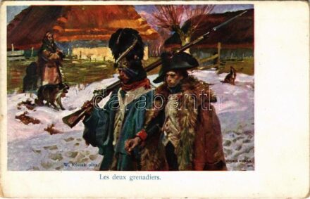 Les deux grenadiers. Ser. 76. No. 2. / Polish military art postcard s: W. Kossak (EK)