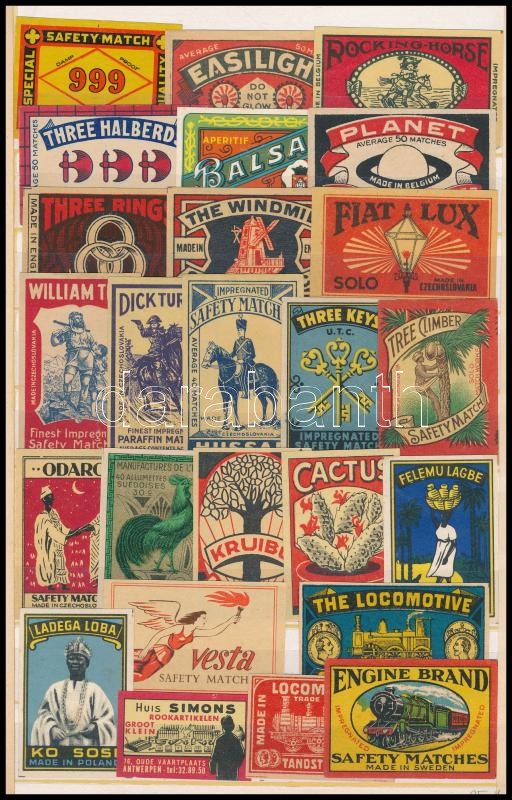 25 db régi gyufacímke