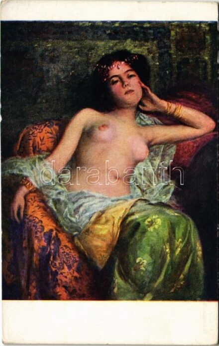 Siestá / Ruhe / Odpocinek / Erotic nude lady art postcard. Minerva Prague 1130. s: Hilser (EK)