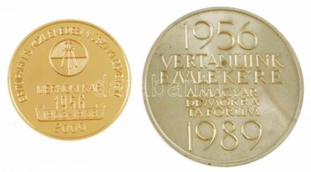 Csíkszentmihályi Róbert (1940-2021) 1989. '1956-1989 Vértanúink emlékére' MDF alpakka emlékérem + 2000. 'Budapesti Műszaki Egyetem Emlékérem / Építőipari és Közlekedési Műszaki Egyetem Mérnöki Kar 1956 - 2000 - 1953-1958' T:BU,