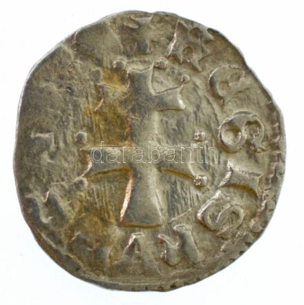 1373-1382 'szerecsenfejes' Denár Ag 'I. Nagy Lajos' kapszulában (0,58g) T:2- patina Hungary 1373-1382 Denar Ag 'Louis I' (0,58g) C:VF patina Huszár: 547., Unger I.: 432.a
