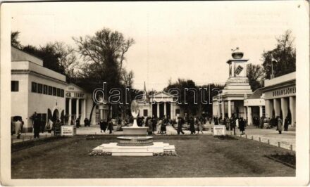 1941 Budapest XIV. Nemzetközi Vásár, Franck Likőr, Harmatvíz, Dohányjövedék + So. Stpl. (lyuk / pinhole)