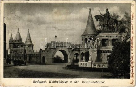1941 Budapest I. Halászbástya, Szent István szobor (EK)