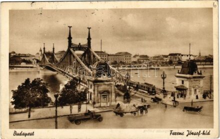 Budapest, Ferenc József híd, villamos, automobil (EK)