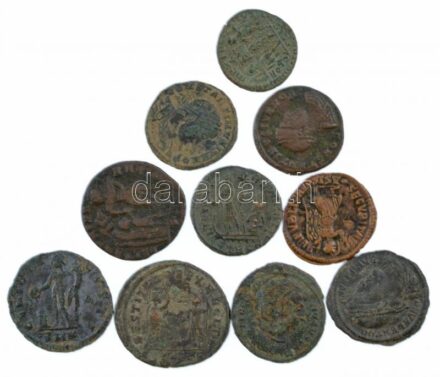 Római Birodalom 10db-os Br érmetétel a 3-4. századból T:2-,3 Roman Empire 10pcs Br coin lot from the 3th-4th century C:VF,F