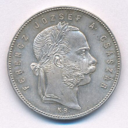 1869KB 1Ft Ag 'Ferenc József / Angyalos címer' Körmöcbánya T:1- kis ph. Hungary 1869KB 1 Forint Ag 'Franz Joseph' Kremnitz C:AU small edge error Huszár: 2136., Unger III.: 1463.a, Adamo M15