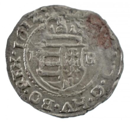 1612K-B Denár Ag 'II. Mátyás' kapszulában, tanúsítvánnyal (0,50g) T:2,2- patina Hungary 1612K-B Denár Ag 'Matthias II' in capsule with certificate (0,50g) C:XF,VF patina Huszár 1140., Unger II 869.