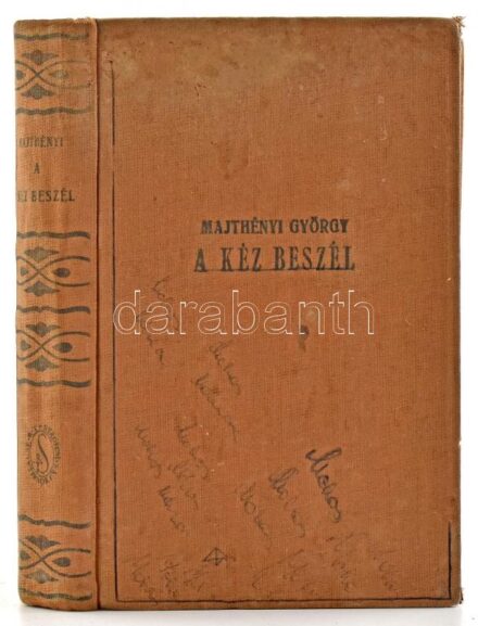 Majthényi György. A kéz beszél. A gyakorlati chiromantia (tenyérjóslás) kézikönyve. Bp., é.n. (cca 1930), Stádium, 244 p. Második kiadás. Kiadói egészvászon-kötés, kissé kopott, foltos borítóval, helyenként kissé foltos