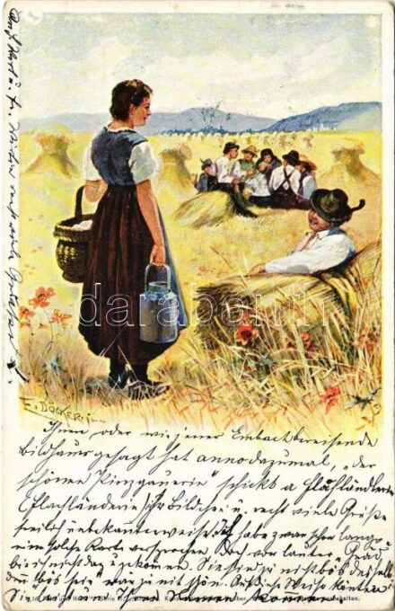1901 'Im Feld und Heim' Serie II. 'Mittag' Kunsverlag Rafael Neuber Wien s: E. Döcker jun. (EK)
