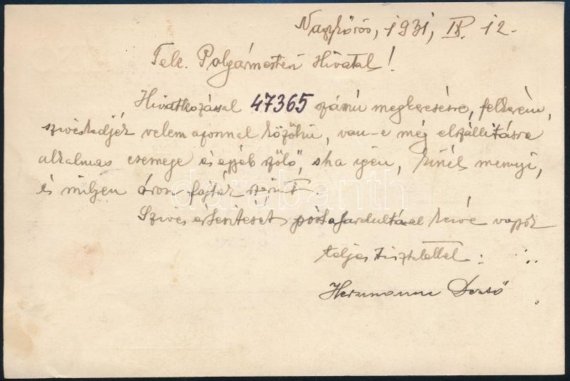 cca 1930 Nagykőrös Herzmann Dezső uborka kereskedő reklám levelezőlap - Image 2