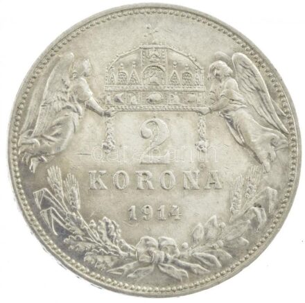1914KB 2K Ag 'Ferenc József' T:2 Hungary 1914KB 2 Korona Ag 'Franz Joseph' C:XF Adamo K6, Unger III 1494, Huszár 2202., Krause KM# 493