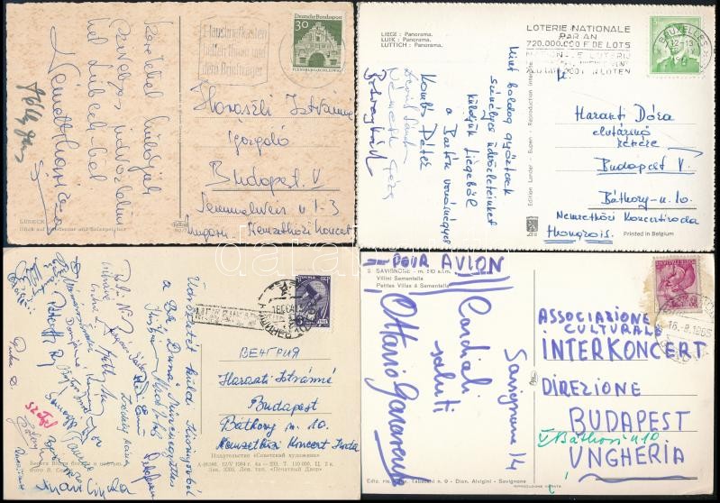 11 db magyar zenekarok és előadóművészek által aláírt és hazaküldött képeslap külföldi turnékról - Image 2