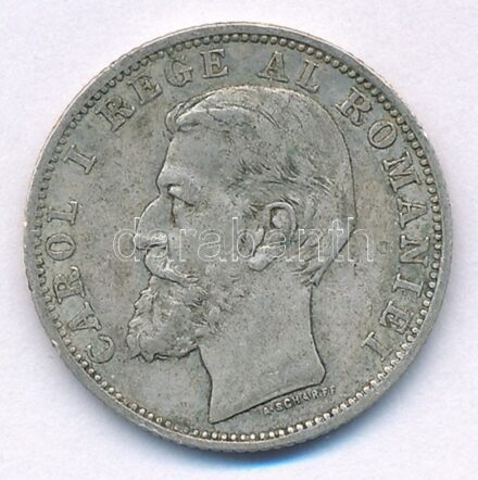 Románia 1894. 1L Ag 'I. Károly' T:2,2- Romania 1894. 1 Lei Ag 'Carol I' C:XF,VF Krause KM# 24