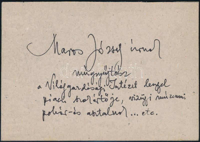 Fejér László által készített képeslap, hátoldalon saját kézzel írt soraival - Image 2