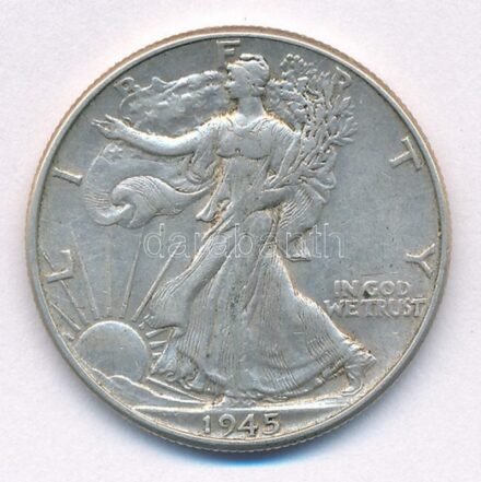 Amerikai Egyesült Államok 1945. 1/2$ Ag 'Walking Liberty' T:2- patina, kis ph USA 1945. 1/2 Dollar Ag 'Walking Liberty' C:VF patina, small edge error Krause KM#142