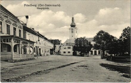 Friedberg (Steiermark), Hauptplatz, Fleischhauerei / main square, butchery. Verlag M. Weitzer (EK)