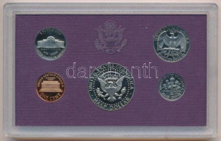 Amerikai Egyesült Államok 1987S 1c - 1/2$ (5xklf) proof szett eredeti műanyag dísztokban T:PP kis patina USA 1987S. 1 Cent -1/2 Dollar (5xdiff) 'United States Proof Set' in original plastic hardcase C:PP small patina