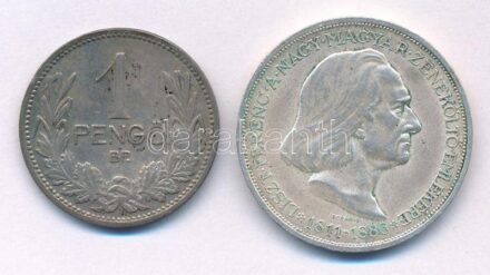 1927. 1P Ag + 1936. 2P Ag 'Liszt' T:2,2- patina, kis ph Adamo P6, P7.3