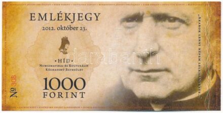 2012. 1000Ft 'Mindszenty József Emlékjegy' T:I