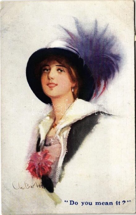 'Do you mean it?' Lady art postcard. The Carlton Publishing Co. Series No. 548. s: Barber (EK)