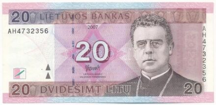 Litvánia 2007. 20L T:II Lithuania 2007. 20 Litu C:XF Krause P#69