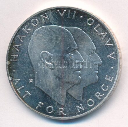 Norvégia 1970. 25Kr Ag 'V. Olav' T:1- patina Norway 1970. 25 Kroner Ag 'Olav V' C:AU patina Krause KM# 414